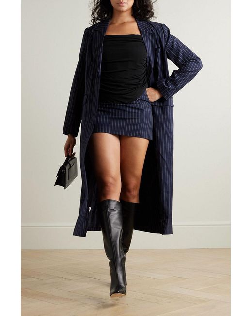 Staud Black Solana Draped Stretch-jersey Top