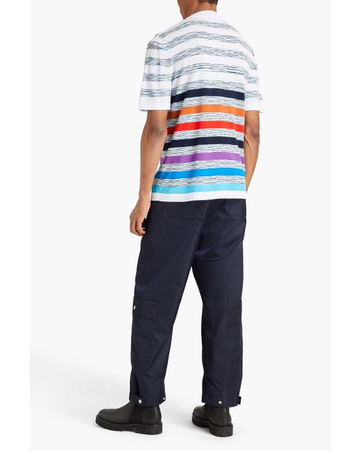 Missoni White Space-dyed Striped Cotton T-shirt for men