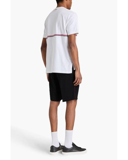 Thom Browne White Striped Cotton-Jersey T-Shirt for men