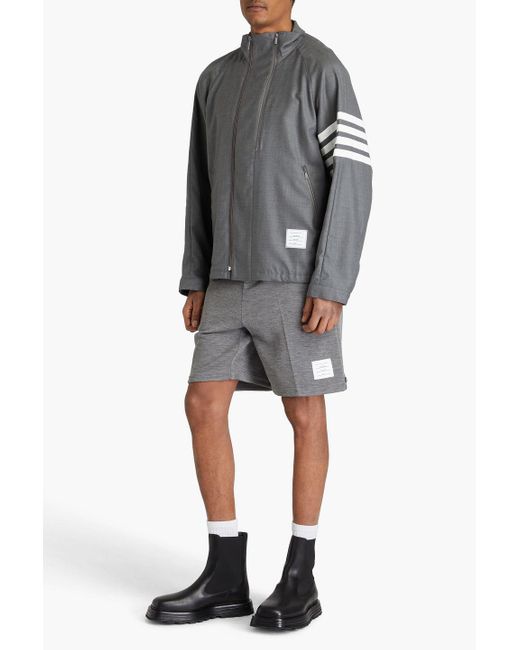 Thom Browne Gray Striped Wool-Twill Jacket for men