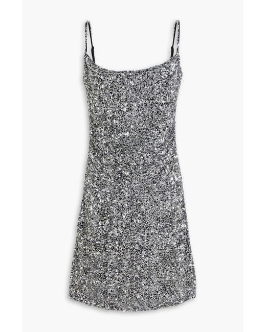 Rachel Gilbert Gray Corrie Embellished Tulle Mini Dress