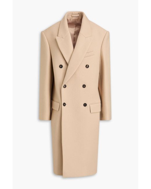 Wardrobe NYC Natural Double-Breasted Wool-Felt Coat