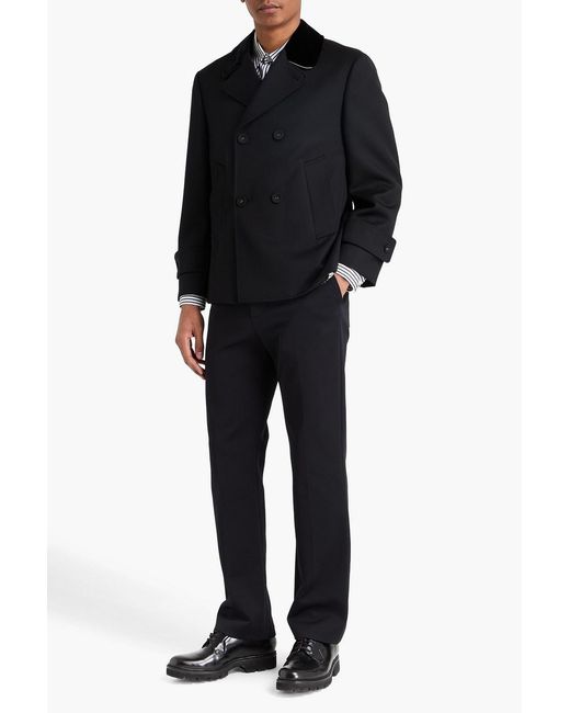 Thom Browne Black Double-Breasted Wool-Twill Blazer for men