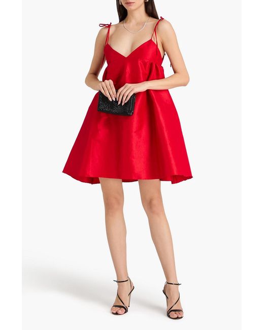 Kika Vargas Red Missy Taffeta Mini Dress