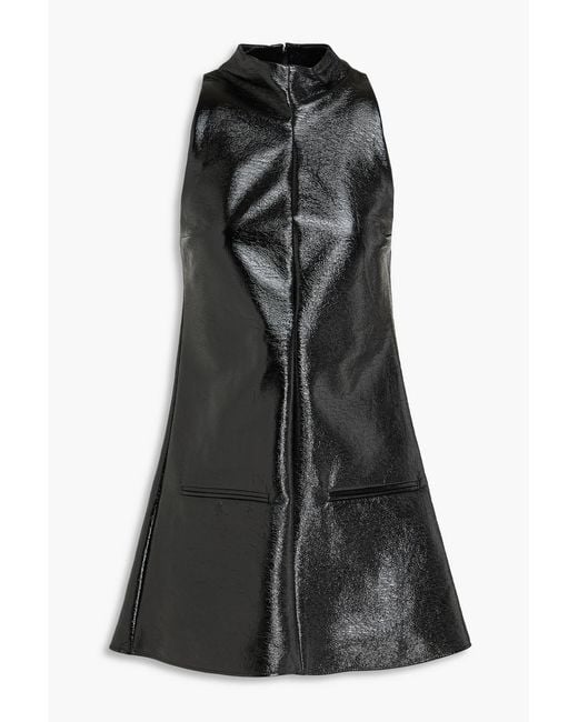 Courreges Black Cotton-Blend Vinyl Mini Dress