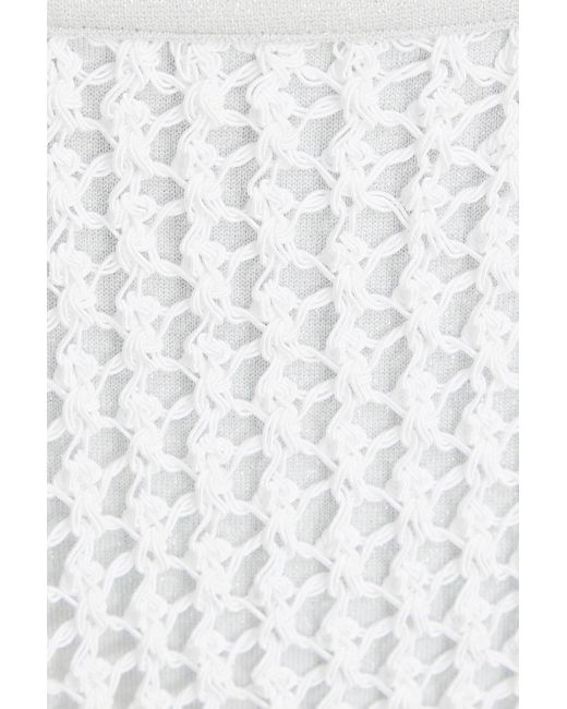 Gentry Portofino White Crocheted Cotton-blend Triangle Bikini