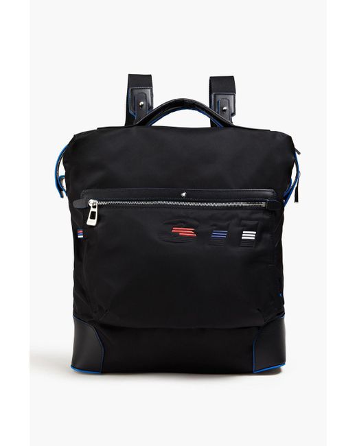 Montblanc Black Embroidered Shell Backpack for men