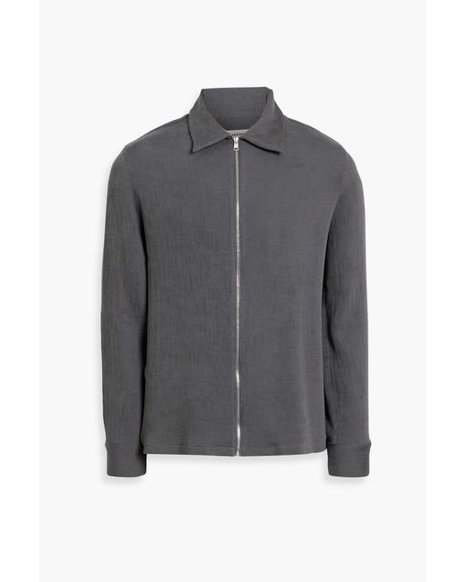 Sandro Gray Ribbed-Knit Jacket for men