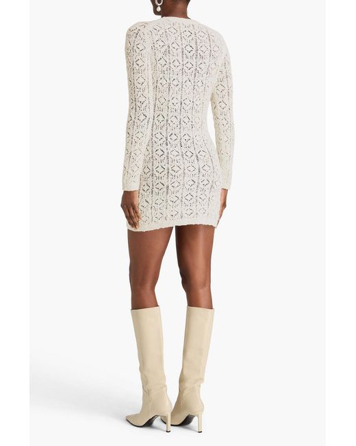 Loulou de Saison Natural Evan Pointelle-knit Cotton-blend Mini Dress