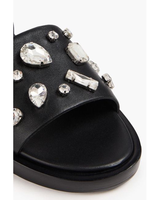 3.1 Phillip Lim Black Nadine Crystal-Embellished Leather Sandals