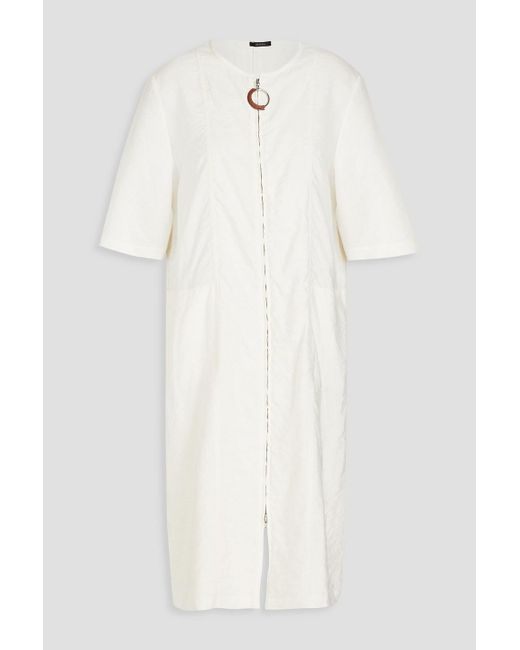 Joseph White Crinkled Silk-blend Twill Dress