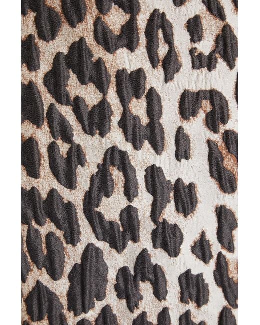 Ganni Multicolor Jacquard Leopard-print Minidress