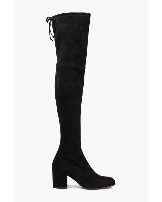 Stuart Weitzman Black Suede Over-the-knee Boots