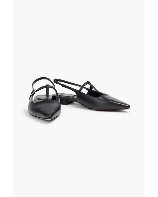 Vince Black Iliana Leather Point-Toe Flats