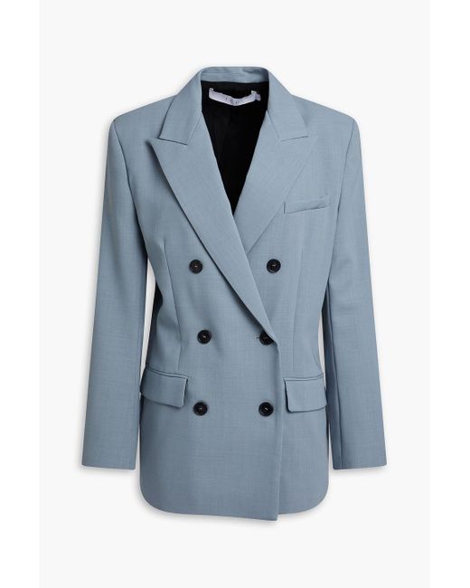IRO Blue Pietra Double-breasted Wool Blazer