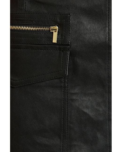Derek Lam 10 Crosby Covey Crossover Leather Mini Skort Black