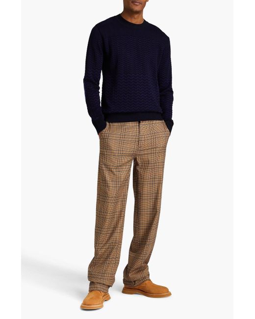 Missoni Blue Crochet-knit Cotton-blend Sweater for men