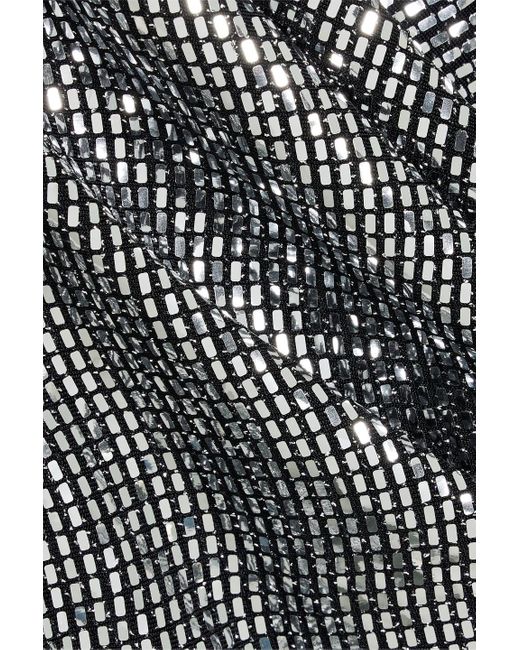 Rhea Costa Gray Wrap-effect Sequined Stretch-jersey Midi Dress