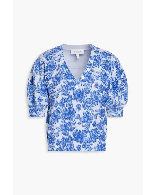 10 Crosby Derek Lam Blue Ray Floral-print Cotton-blend Top