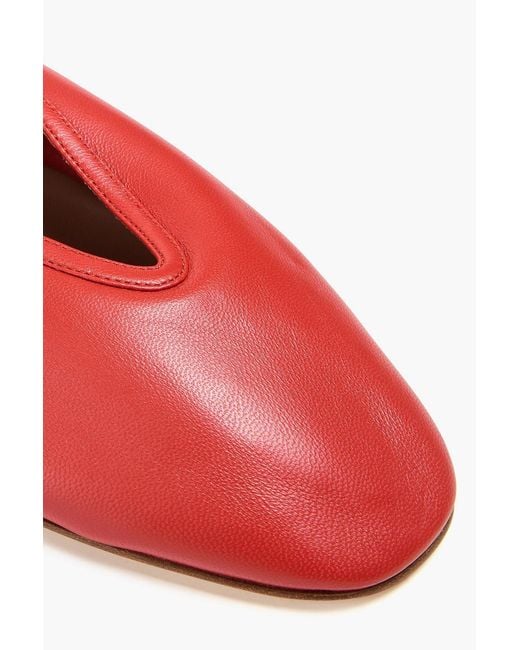 Le Monde Beryl Red Stella Leather Mary Jane Flats