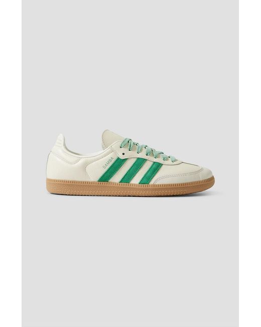 Adidas Originals Green Sambaog Suede-Trimmed Leather Sneakers for men
