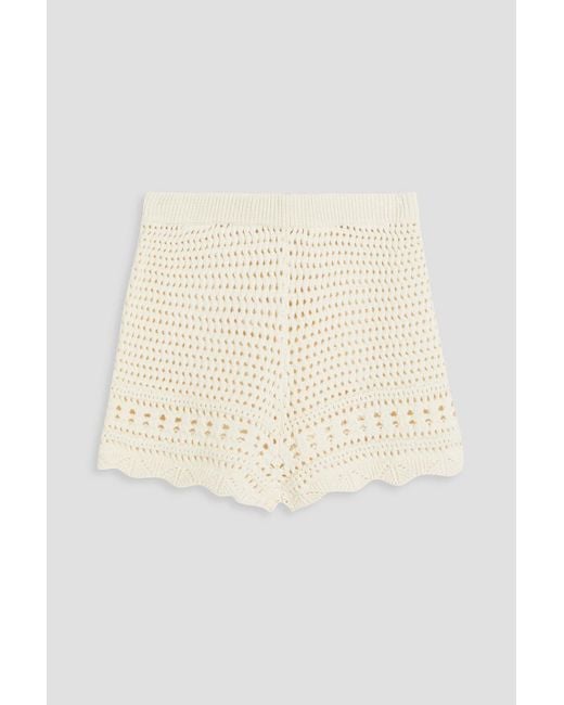 Solid & Striped Natural The Nolan Crocheted Cotton Shorts
