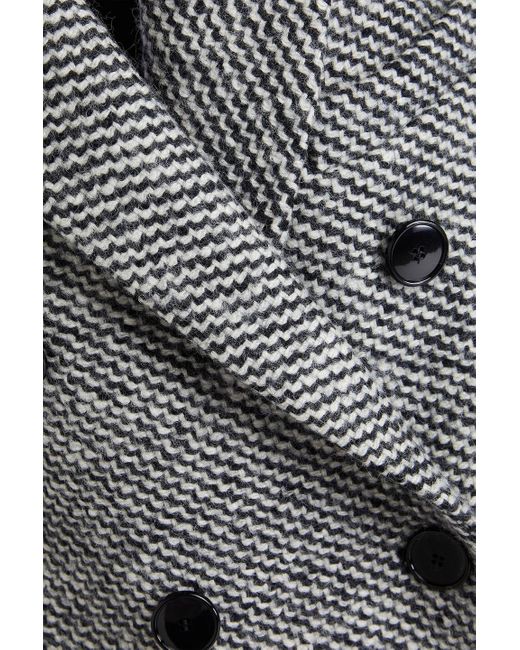 Isabel Marant Gray Lojimiko Double-breasted Brushed Wool Coat
