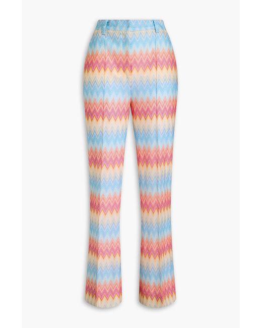 Missoni Red Crochet-Knit Bootcut Pants