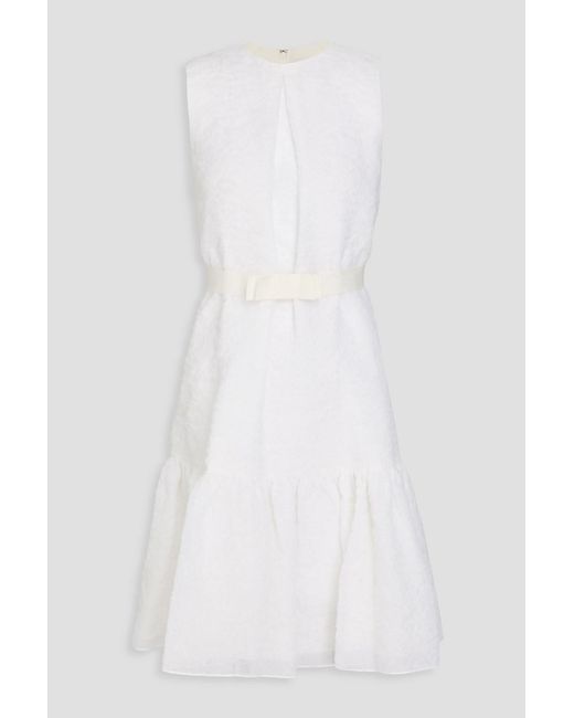 Erdem White Maple Belted Cloqué Dress