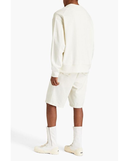 Y-3 White French Cotton-terry Sweatshirt for men