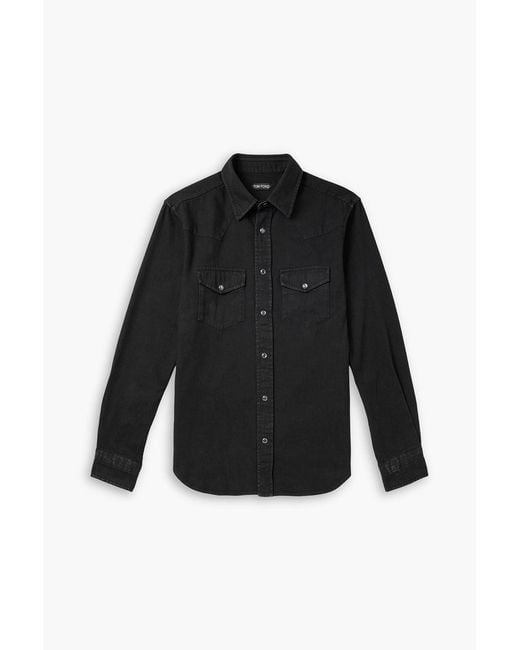 Tom Ford Black Denim Western Shirt for men