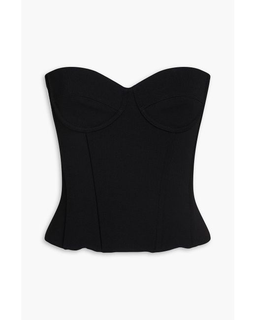 Balenciaga Black Underwired Ribbed Jersey Bustier Top