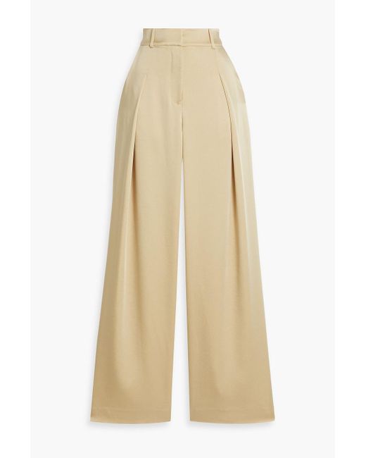 Jonathan Simkhai Natural Mercer Satin-crepe Wide-leg Pants