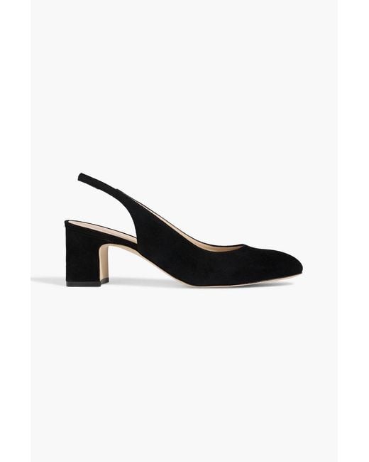 Stuart Weitzman Black Milla 55 Suede Slingback Pumps