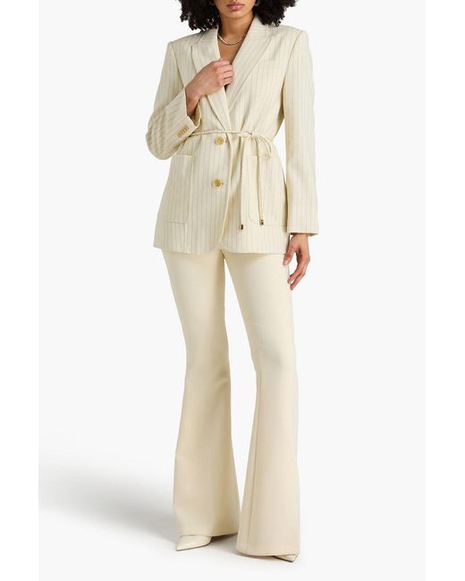 Zimmermann Natural Pinstriped Wool-Blend Blazer