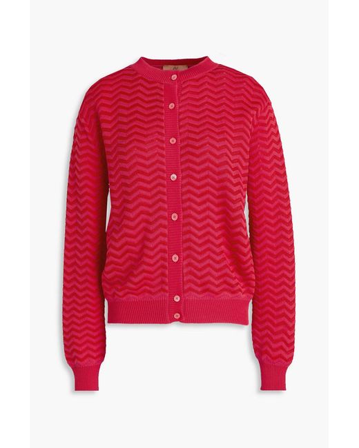 Missoni Pink Crochet-knit Cotton-blend Cardigan