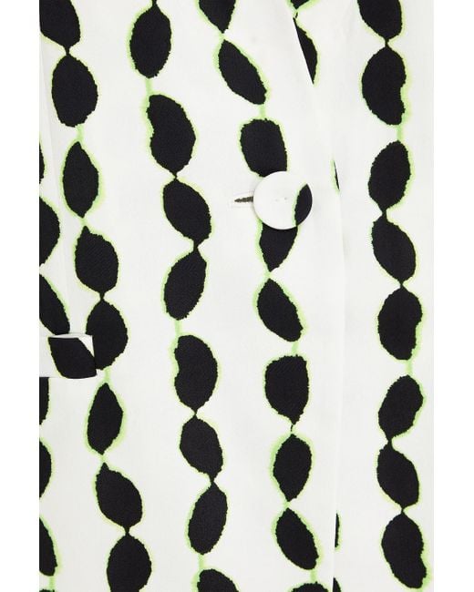 Diane von Furstenberg Black Dalton Printed Crepe Blazer
