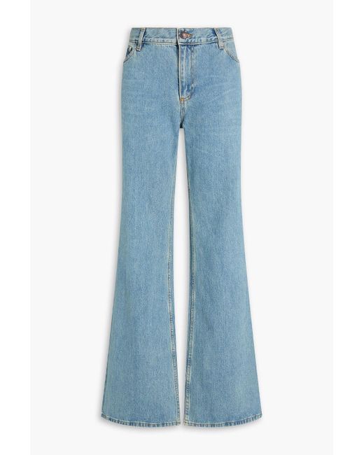 Magda Butrym Blue Faded High-rised Flared Jeans