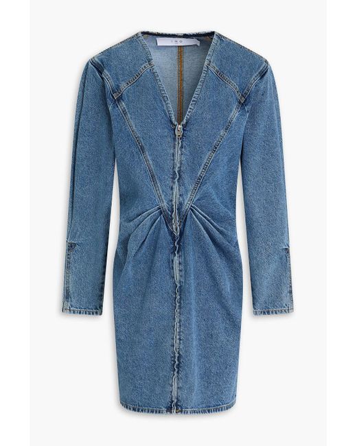 IRO Blue Minikleid aus denim mit falten