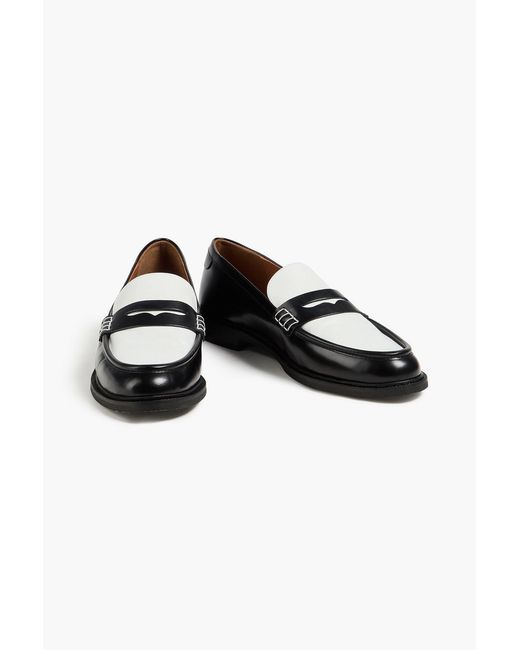 Claudie Pierlot Black Two-Tone Glossed-Leather Loafers