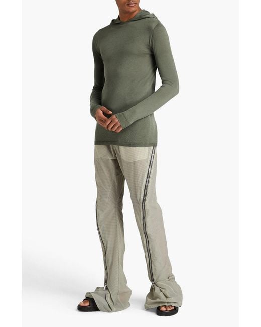 Rick Owens Green Slim-fit Cashmere Hoodie for men