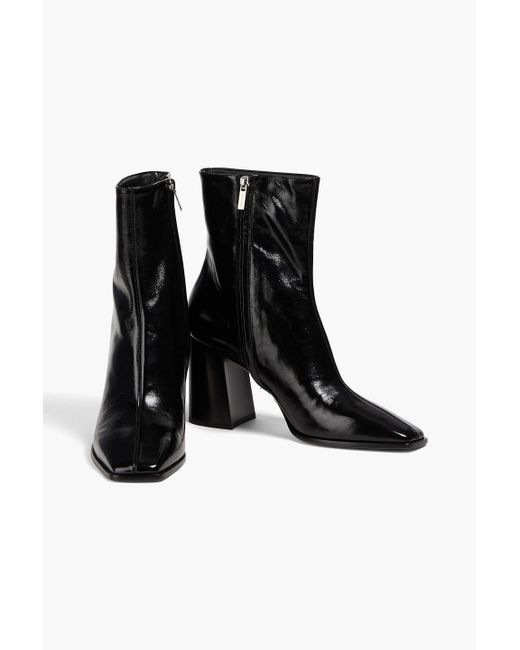 Jimmy Choo Black Bryelle 85 Glossed-leather Ankle Boots