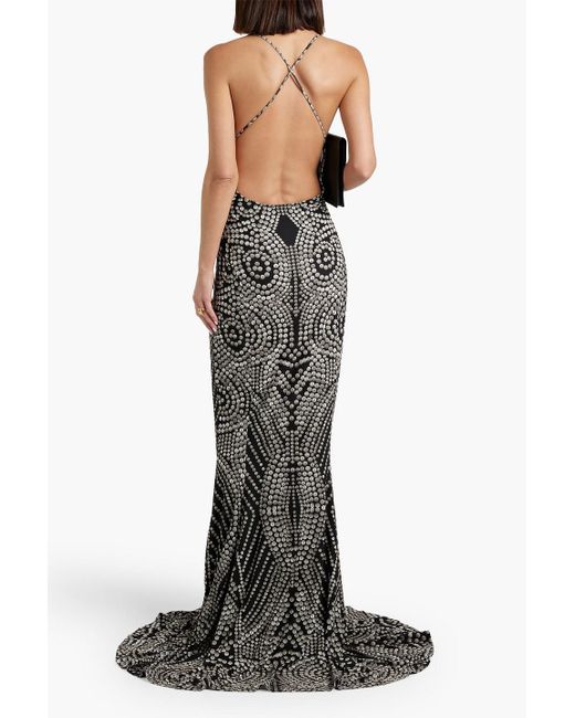 Norma Kamali White Printed Stretch-jersey Gown