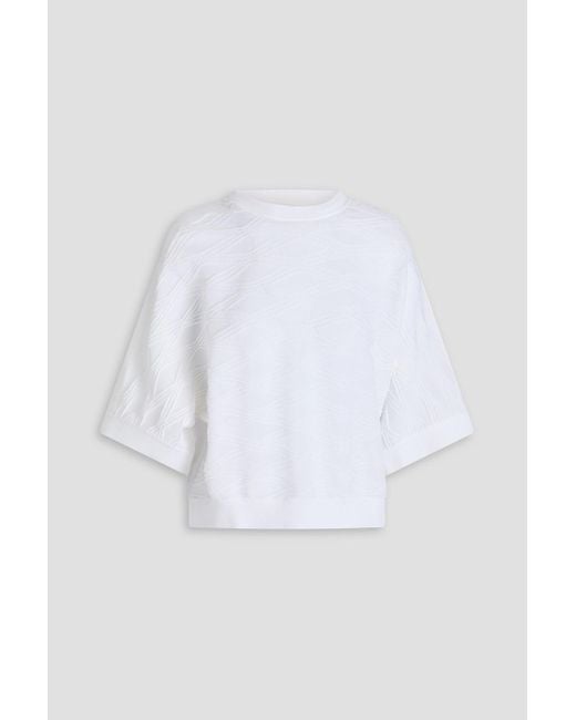 Diane von Furstenberg White Cairo Jacquard-Knit Top