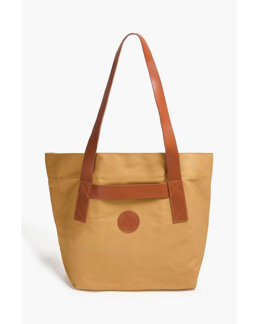 Frescobol Carioca Brown Costa Leather-Trimmed Canvas Tote for men