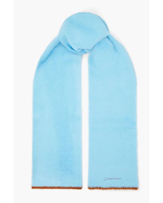 Jacquemus Blue Neve Brushed Knitted Scarf