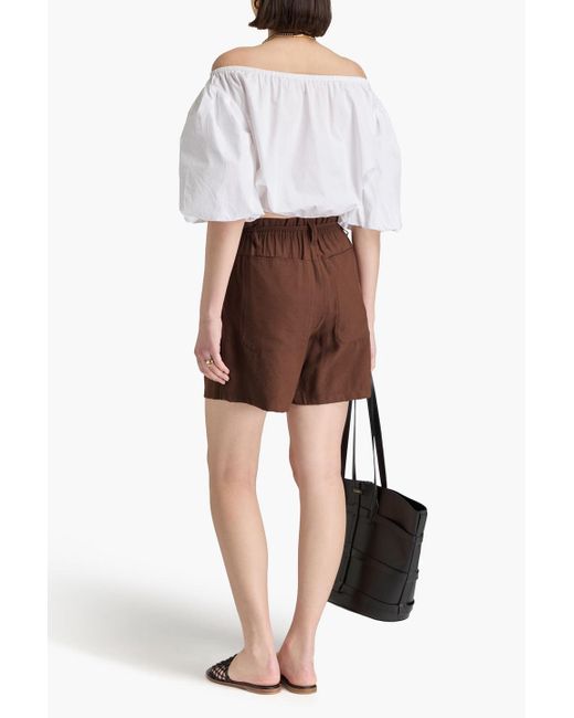 A.Emery Brown Cora Belted Twill Shorts