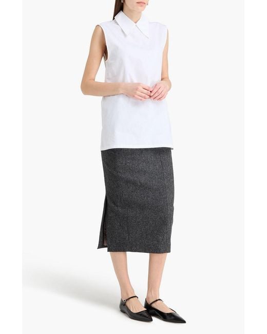 Jil Sander White Cotton-Poplin Top