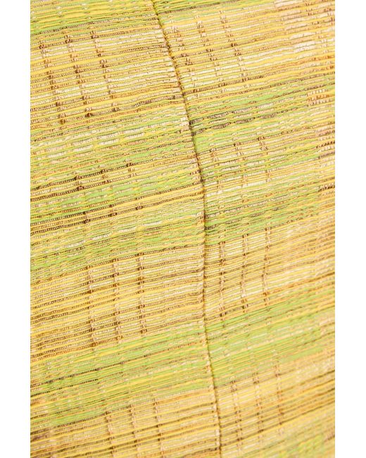 TOVE Yellow Sessy Strapless Metallic Cotton-Blend Jacquard Midi Dress