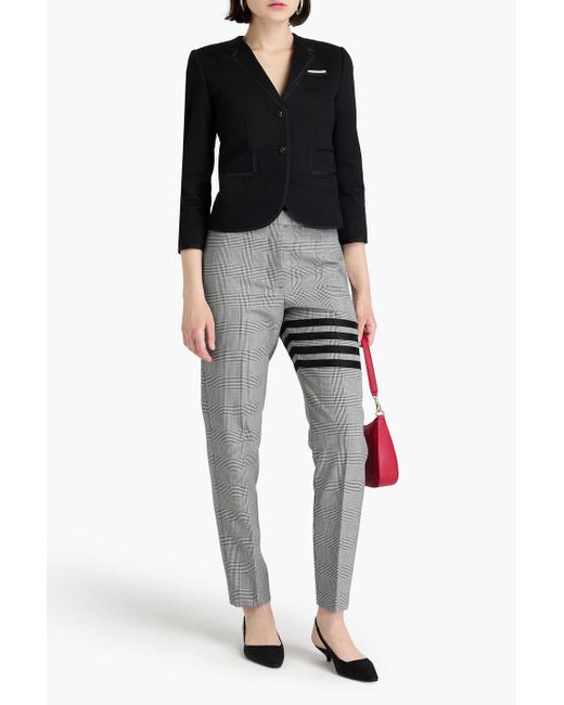 Thom Browne Gray Houndstooth Wool Tapered Pants